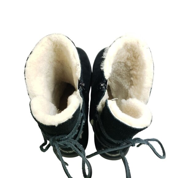 Koolaburra By Ugg Mens Size 8 Black Suede Sheepskin Lined Ankle Boots - Picture 7 of 9